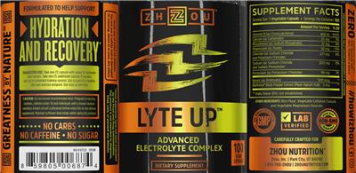 Photo of the ZHOU Lyte Up label