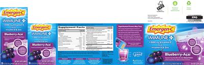 Photo of the Emergen-C Immune+ Blueberry-Acai label