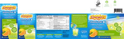 Photo of the Emergen-C Immune+ Citrus label