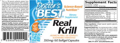 Photo of the Doctor's Best Real Krill label