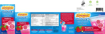 Photo of the Emergen-C Immune+ Raspberry label