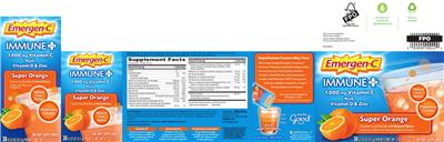 Photo of the Emergen-C Immune+ Super Orange label
