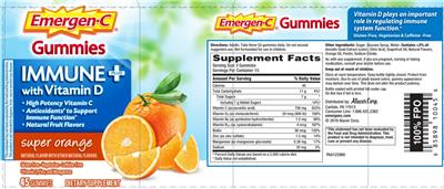 Photo of the Emergen-C Immune+ Super Orange label