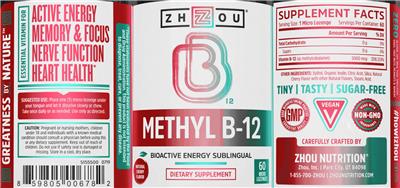 Photo of the ZHOU Methyl B-12 Natural Cherry Flavor label