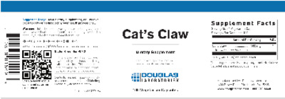 Photo of the Douglas Laboratories Cat's Claw label