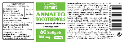 Photo of the SuperSmart Annatto Tocotrienols 100 mg label