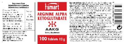 Photo of the SuperSmart Arginine Alpha Ketoglutarate 12 g label