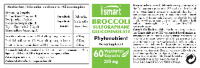 Photo of the SuperSmart Broccoli Sulforaphane Glucosinolate label