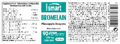 Photo of the SuperSmart Bromelain label