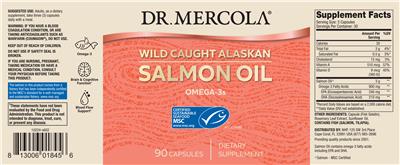 Photo of the Dr. Mercola Wild Caught Alaskan Salmon Oil label