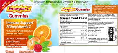 Photo of the Emergen-C Immune Support 750 mg Vitamin C label