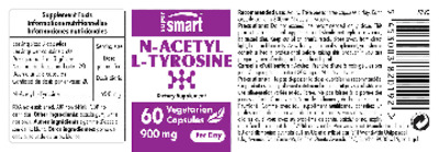 Photo of the SuperSmart N-Acetyl L-Tyrosine 900 mg label