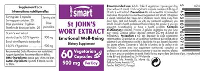 Photo of the SuperSmart St John's Wort Extract 900 mg label