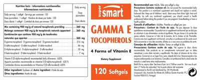 Photo of the SuperSmart Gamma E Tocopherols label