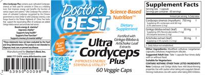 Photo of the Doctor's Best Ultra Cordyceps Plus label
