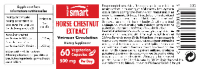 Photo of the SuperSmart Horse Chestnut Extract 500 mg label