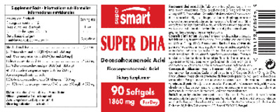 Photo of the SuperSmart Super DHA 1860 mg label