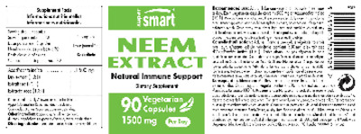 Photo of the SuperSmart Neem Extract 1500 mg label