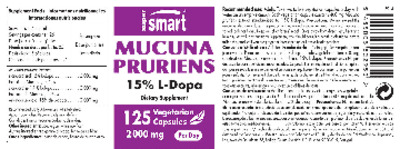 Photo of the SuperSmart Mucuna Pruriens 2000 mg label