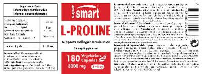 Photo of the SuperSmart L-Proline 3000 mg label