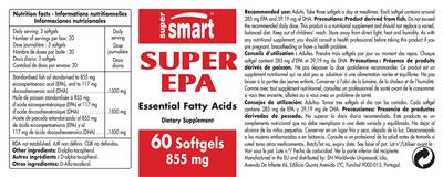 Photo of the SuperSmart Super EPA 855 mg label