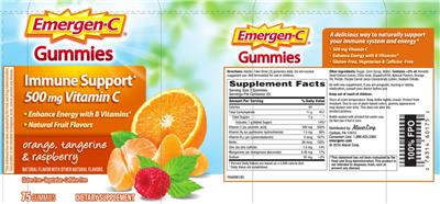 Photo of the Emergen-C Immune Support 500 mg Vitamin C Gummies label
