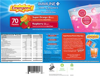 Photo of the Emergen-C Immune+ Raspberry label