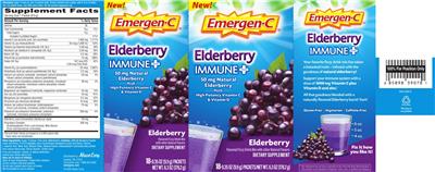 Photo of the Emergen-C Immune+ Elderberry label
