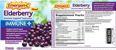Photo of the Emergen-C Elderberry Immune+ label