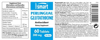 Photo of the SuperSmart Perlingual Glutathione 300 mg label