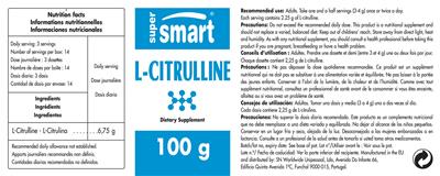 Photo of the SuperSmart L-Citrulline label