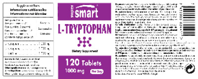Photo of the SuperSmart L-Tryptophan 1000 mg label