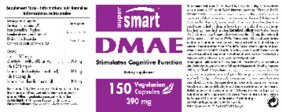 Photo of the SuperSmart DMAE 390 mg label
