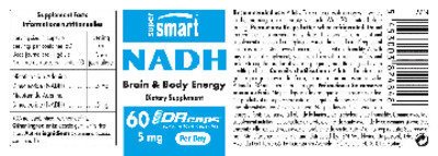 Photo of the SuperSmart NADH 5 mg label