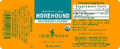 Photo of the Herb Pharm Horehound label