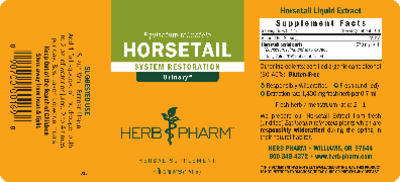 Photo of the Herb Pharm Horsetail label