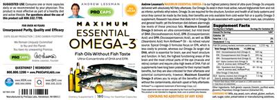 Photo of the ProCaps Maximum Essential Omega-3 Natural Orange label