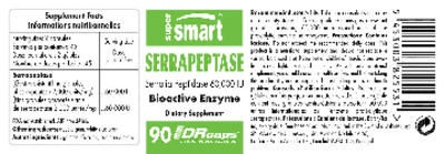 Photo of the SuperSmart Serrapeptase label