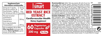 Photo of the SuperSmart Red Yeast Rice Extract 300 mg label