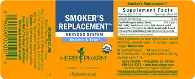 Photo of the Herb Pharm Smoker's Replacement label