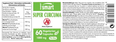 Photo of the SuperSmart Super Curcuma 1000 mg label