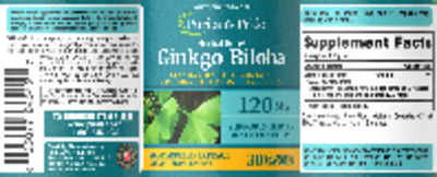 Product label for Ginkgo Biloba 120 mg