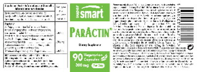 Photo of the SuperSmart ParActin 300 mg label