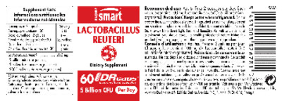 Photo of the SuperSmart Lactobacillus Reuteri 5 Billion CFU label