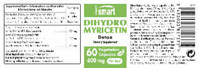 Photo of the SuperSmart Dihydro Myricetin 600 mg label