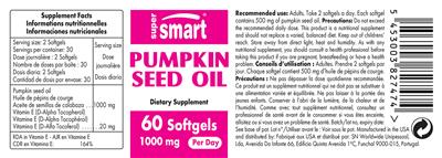 Photo of the SuperSmart Pumpkin Seed Oil 1000 mg label