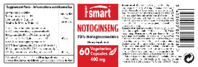 Photo of the SuperSmart Notoginseng 400 mg label