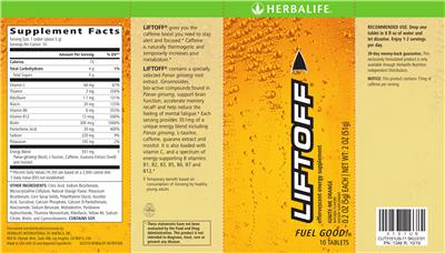 Photo of the Herbalife Liftoff Ignite-Me Orange label