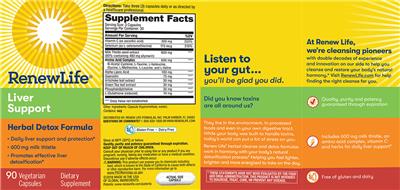 Photo of the Renew Life Liver Support label
