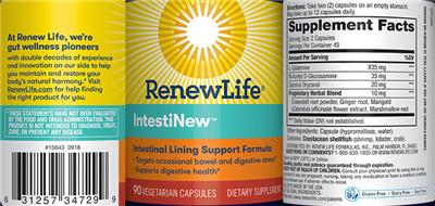 Photo of the Renew Life IntestiNew label